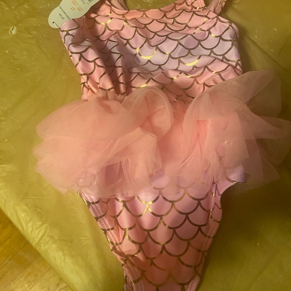 Wonder Nation Pink and Gold Kids Swim One Piece - Picture 4 of 4